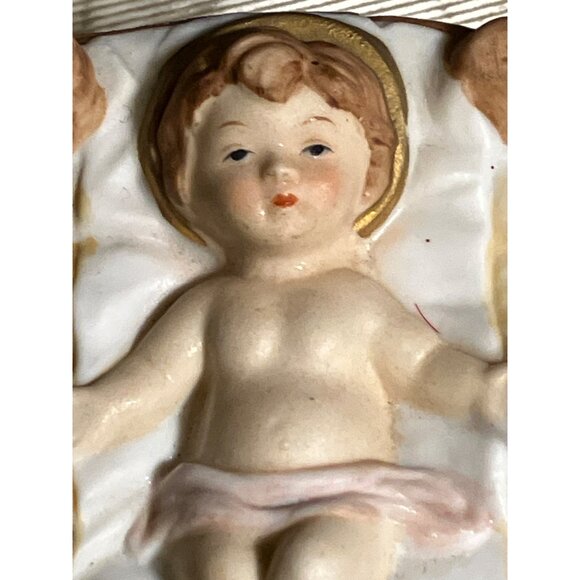 HOMCO Vintage Porcelain Baby Jesus Figurine 5216 Marked Hand-Painted - Picture 2 of 11